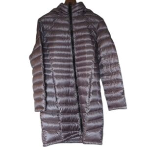 Andrew Marc Packable Metallic Rose Full Length Parka.